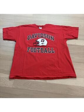 Vintage Davidson Wildcats Football T Shirt XL Red College